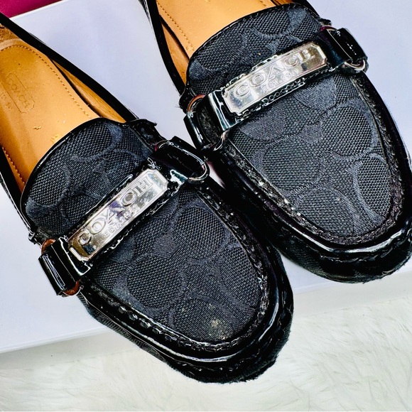 { Coach } : Women's “Felicia” Black Signature Loafers - Picture 7 of 8